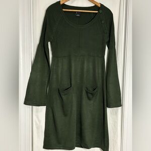 New Directions Comfortable Green Knit Dress L